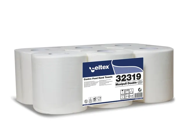 Poetspapier Celtex Centerfeed Midi 2-laags wit 153 meter krimp a 6 rol