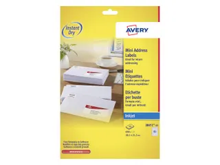 Etiket Avery J8651-10 38.1x21.2mm Inkjet Wit 650 Stuks - 5