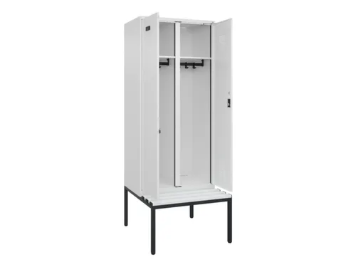 locker met bank,voor scheiding van kleding,HxBxD 2120x800x815mm,2vak
