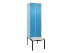 locker met bank,HxBxD 2120x600x815mm,2vak,vak B 300mm,cil.-slot