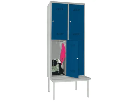 banklocker,dubbeldeks,HxBxD 2150x800x800mm,RAL7035,front RAL5010