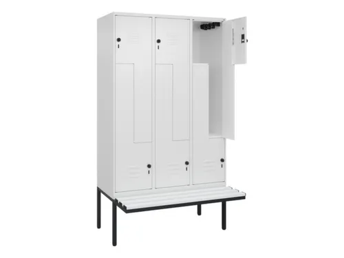 Z-garderobekast,HxBxD 2120x1200x815mm,6vak,vak B 400mm,draaigrendel