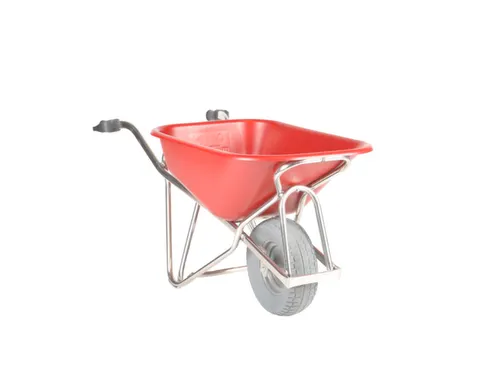aluminium kruiwagen,90l,HxBxD 870x625x1430mm,HDPE-bak,rood,aluminium