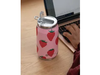 Thermosbeker Les Artistes Paris blik 280ml Strawberry met rietje - 4