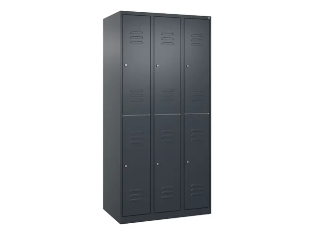 dubbeldekse locker,HxBxD 1850x900x500mm,3x2vak.,vak B 300mm,cil.-slot