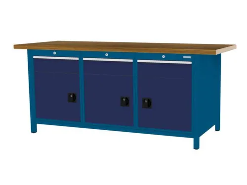 werkbank,HxBxD 860x2000x750mm,onderstel RAL5010,fronten RAL5013