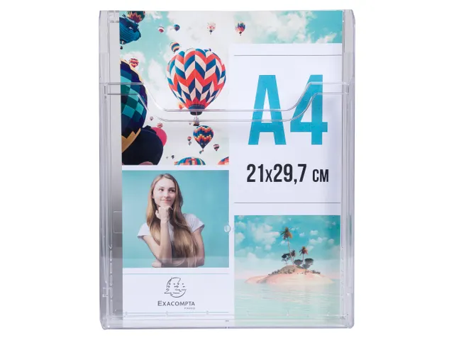 Verticale muurfolder houder 1vak A4 trans