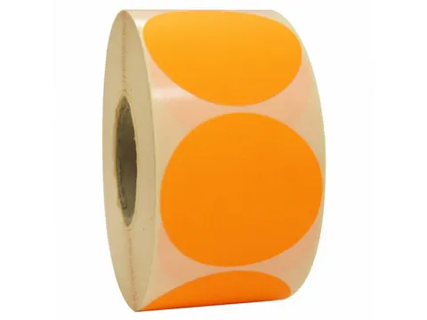 Etiket Rond Fluor Oranje 50mm Op rol 2000 Stuks