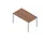 bureau HxBxD 730x1400x800mm blad canaletto-hout 4-voeten aluminium