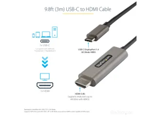 3 Meter USB-C naar HDMI Kabel 4K 60Hz met HDR10 Ultra HD USB Type-C - 1