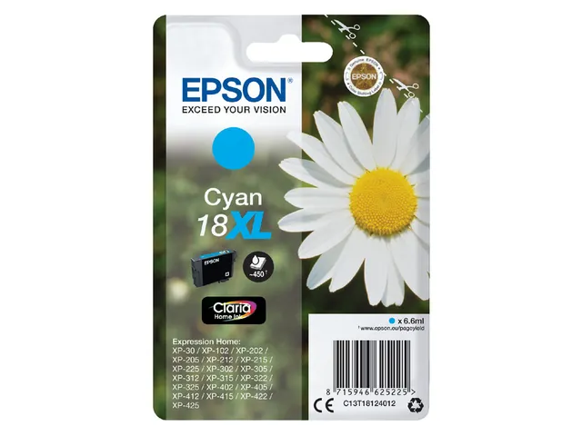 Inktcartridge Epson 18XL T1812 blauw HC C13T18124012