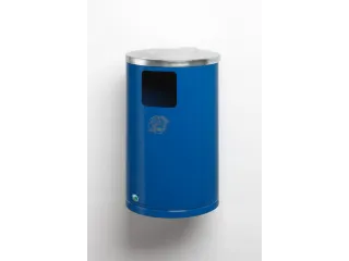 Afvalverzamelaar Wand-/Buisbevestiging 30 Liter Verzinkt Romp Ral5010 - 2