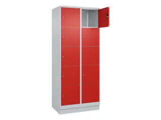 lockerkast,HxBxD 1950x800x500mm,2x5vakken,vak B 400mm,cil.-slot,sokkel - 1