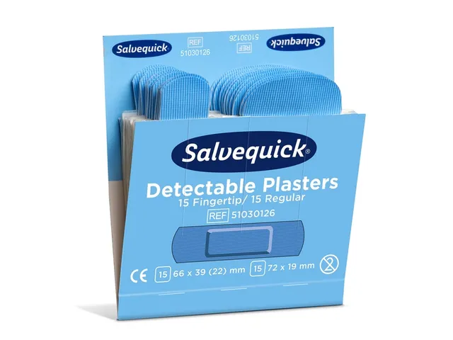 Salvequick Blauw Detectable Pleisters Vingertop/Normaal