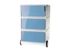 mobiel ladeblok,HxBxD 642x390x436mm,4lade(n),romp wit,front blauw