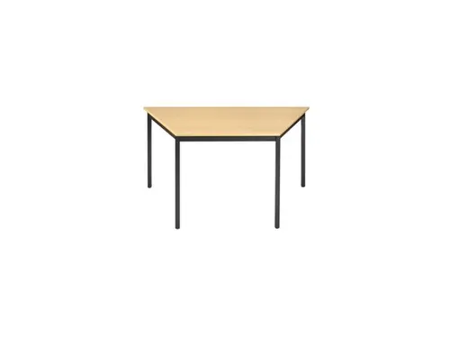 Tafel Trapeziumvormig 140x70 Cm Frame Zwart Blad Beuken