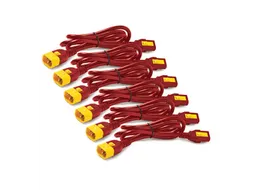 Voedingskabelkit (6 ea), met vergrendeling, C13 naar C14, 1,2m, rood