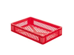 Euronorm-stapelbak 22l 120x600x400mm Wanden/bodem Opengewerkt Rood
