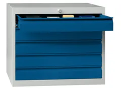 ladekast 600x500x600mm 5laden cilinderslot RAL7035 front RAL5010