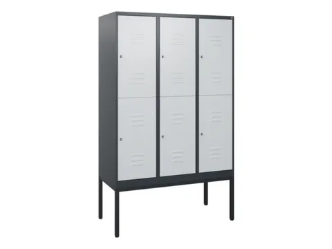 dubbeldekse locker,HxBxD 1950x1200x500mm,3x2vak.,vak B 400mm,cil.-slot