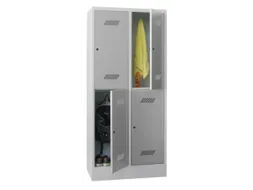 dubbeldekse locker,HxBxD 1850x800x500mm,2x2vak.,RAL7035,front RAL5010