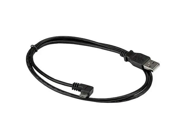 1m Micro-USB oplaad en sync kabel M/M haaks naar links
