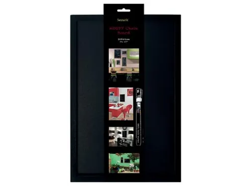Securit Krijtbord Woody Ft 40x60cm, Zwart