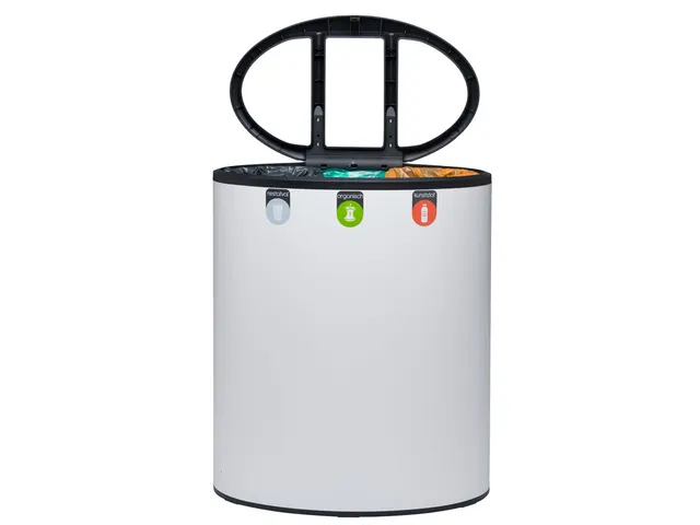 Gescheiden Afvalbak Lune Binc 3-stroom Met Open Deksel Wit