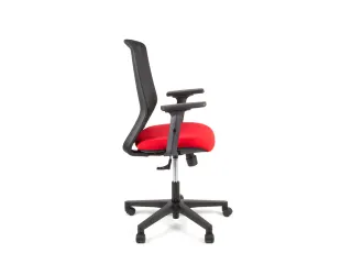 Bureaustoel EN1335 Linea Tekna 01 zwart/rood met 2D armleuning - 3