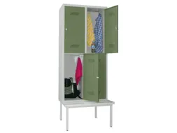 banklocker,dubbeldeks,HxBxD 2150x800x800mm,RAL7035,front RAL6011
