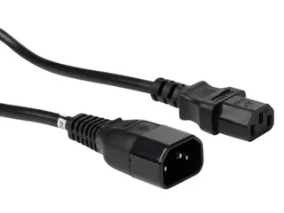 Voedingskabel Zwart C14 + C13 L=1.8m H05VV-F 3G1.00mm² - 1