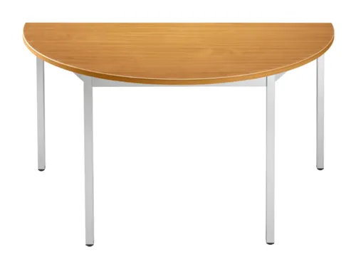 Tafel Halfrond 120x60 Cm Frame Aluminium Blad Kersenhout