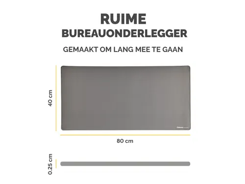 Bureau-onderlegger Fellowes Breyta grijs 80x40cm
