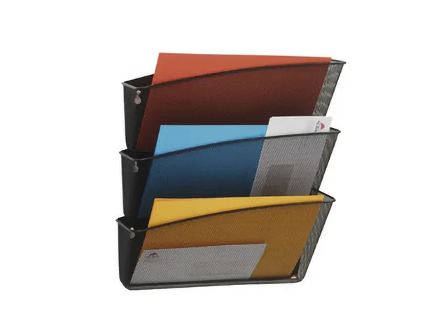 Lot de 3 porte-documents magnétiques muraux Alba MESHFILE, noir