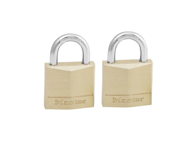 Hangslot MasterLock 130EURT 2 gelijksluitend messing 30mm