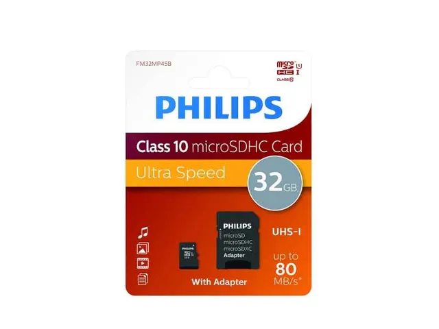 Micro SDHC Card Philips Class 10 UHS-I U1 32GB