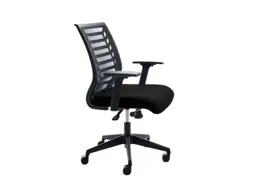 Bureaustoel,Synchroonmech.,M. Armleuningen,Zitting Schuimstof Zwart