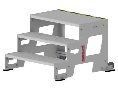 bordestrap,verrijdbaar,bordes H 0,6m,3treden,aluminium