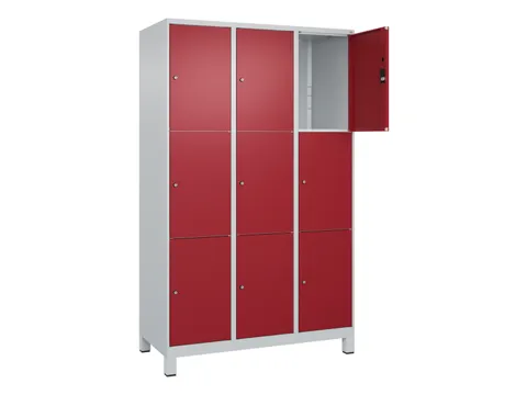 lockerkast,HxBxD 1950x1200x500mm,3x3vakken,vak B 400mm,cil.-slot