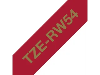 Labeltape Brother P-touch TZe-RW54 24mm goud op wijnrood - 3