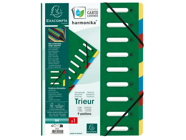 Sorteermap Harmonika vensters 9vak ass