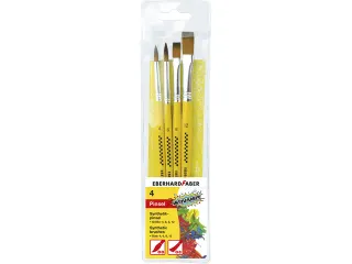 Penselenset Eberhard Faber synthetisch maat 4-6-8-12 - 1
