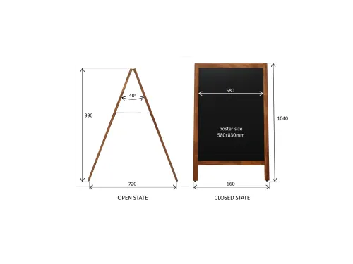 Europel Krijtstoepbord 660 x 1040 mm Natural