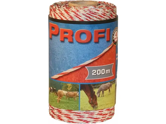 Profi Afrasteringsdraad 6X0,30 TriC, 200m, WIT/Rood