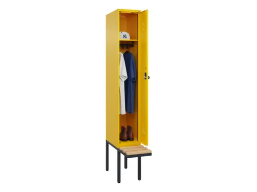 locker met bank,HxBxD 2120x300x815mm,1vak,vak B 300mm,draaigrendel