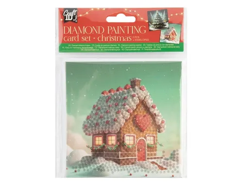 Diamondpaintingkaarten Craft ID Kerst 13x13cm 2 stuks assorti