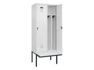 locker met bank,voor scheiding van kleding,HxBxD 2120x800x815mm,2vak - 1