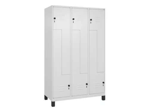 Z-garderobekast,HxBxD 1950x1200x500mm,vak B 200/400mm,draaigrendel
