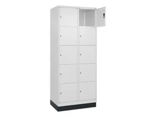 lockerkast,HxBxD 1950x800x500mm,2x5vakken,vak B 400mm,cil.-slot,sokkel - 1