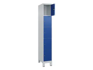 lockerkast,HxBxD 1950x300x500mm,1x5vakken,vak B 300mm,cil.-slot,voeten - 1